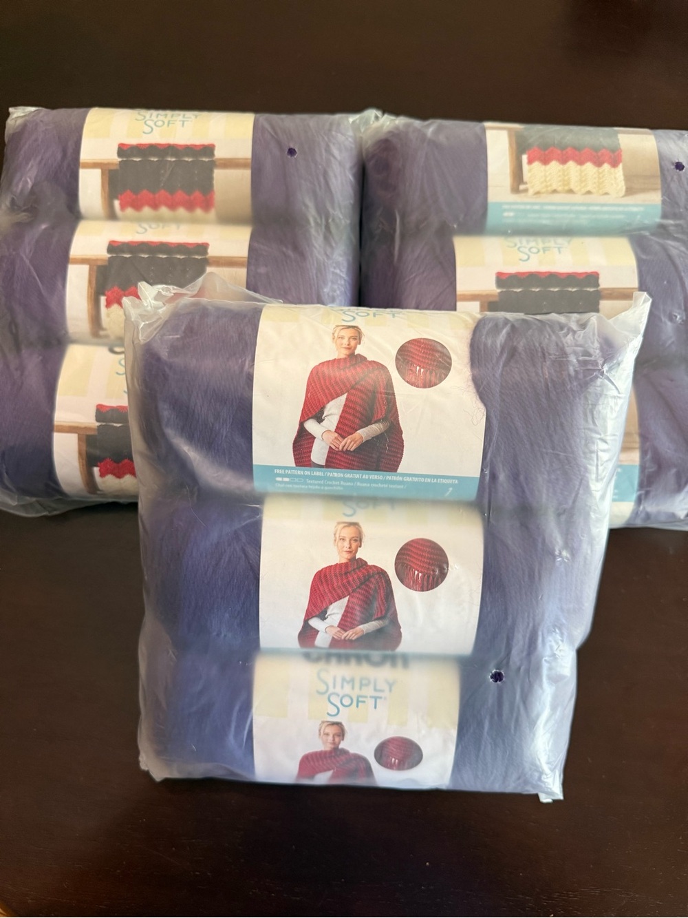Caron Simply Soft Plush Yarn Bundle in Purple